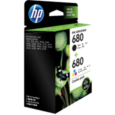 HP 680 黑色/三色原装 Ink Advantage 墨盒（两件装）X4E78AA