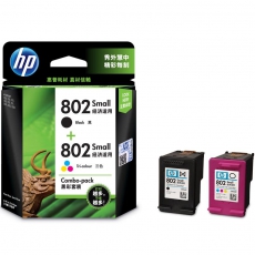 HP 802 号两件装黑色/彩色原装小型墨盒CR312AA