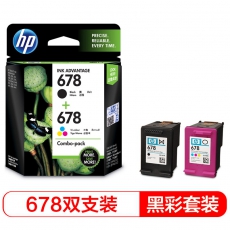HP 678 号 2 件套黑色/三色原装 Ink Advantage 墨盒L0S24AA